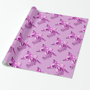 Papel de embrulho de gato, cor-de-rosa-branca,