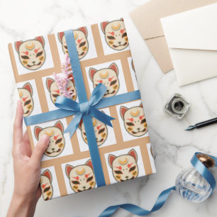 Papel de embrulho de gato estético japonês Kawaii