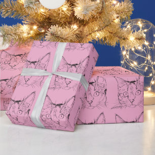 Papel de embrulho de gato estético japonês Kawaii 