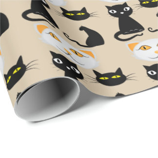 Papel de embrulho de gato estético japonês Kawaii 