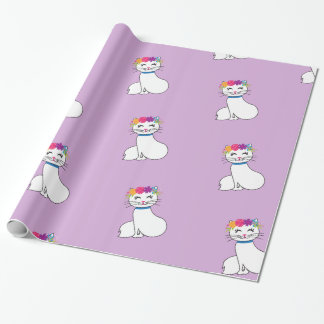 papel de embrulho de gato fofo