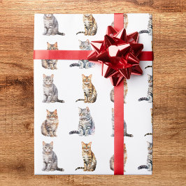 Papel de embrulho de gato fofo