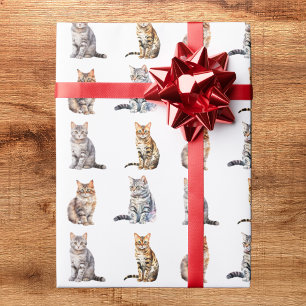 Papel de embrulho de gato fofo