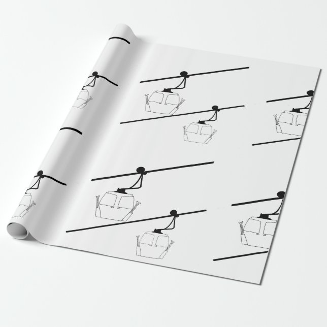 Papel de embrulho de gôndola branca e negra. (Desenrolado)