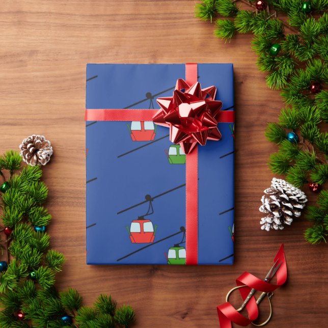 Papel de embrulho de gondolas vermelha e verde (Presente de Natal)