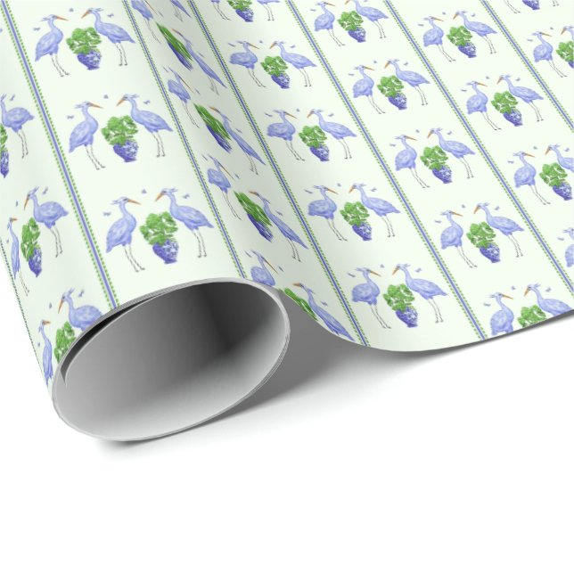 Papel de embrulho de grou em estilo chines (Ponta do rolo)