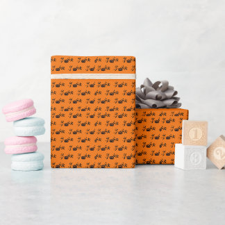 Papel de embrulho de Halloween Abóbora e Morcego