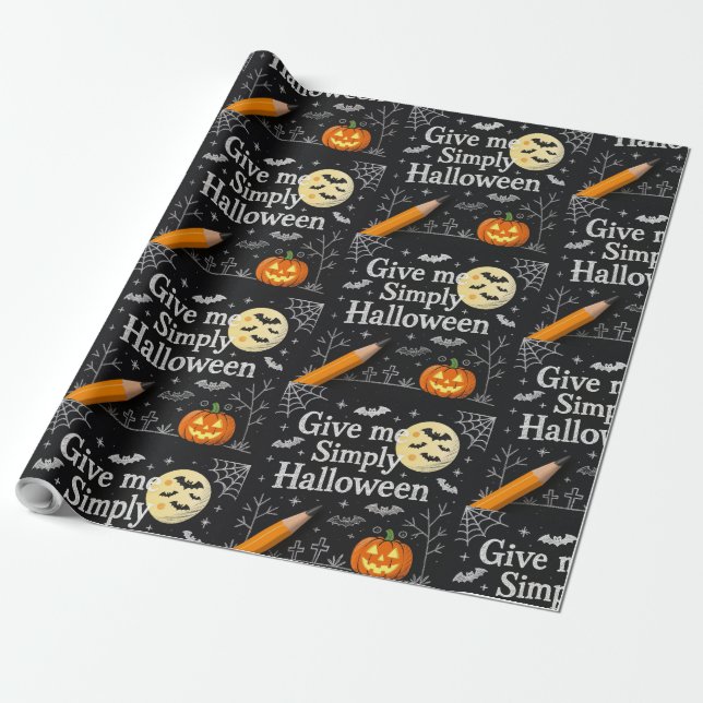 Papel de embrulho de Halloween Assustador e Fofo (Desenrolado)