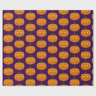 Papel de embrulho de Halloween com abóbora flameja