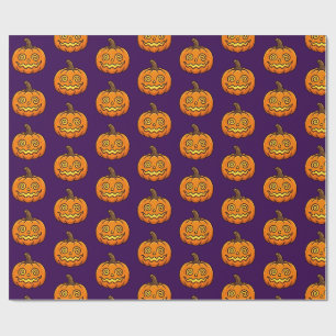Papel de embrulho de Halloween com abóbora flameja