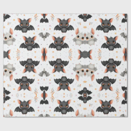 Papel de embrulho de Halloween com morcegos bebês