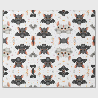 Papel de embrulho de Halloween com morcegos bebês