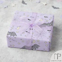 Papel de embrulho de Halloween com morcegos fofos