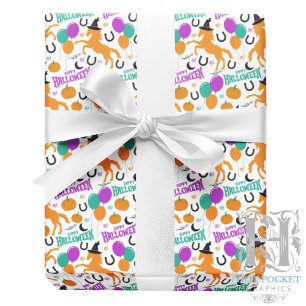Papel de embrulho de Halloween de cavalo