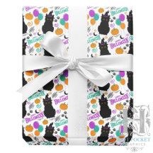 Papel de embrulho de Halloween de gato
