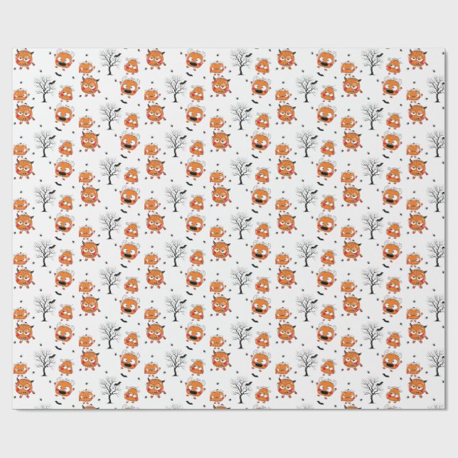 Papel de embrulho de Halloween Morcego Bebê Doce A (Aberto)