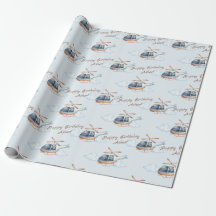 Papel de embrulho de helicóptero aquarela azul per