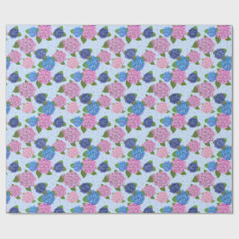 Papel de embrulho de Hortênsias em Aquarela