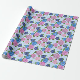 Papel de embrulho de Hortênsias em Aquarela