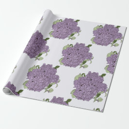 Papel de embrulho de hydrangea púrpura