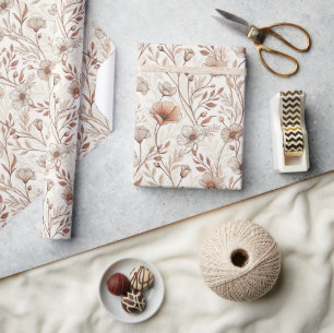 Papel de embrulho de jardim floral botânico vintag