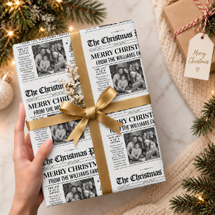 Papel de embrulho de jornal de Natal personalizado