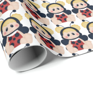 Papel de embrulho de Ladybug da Baby Girl