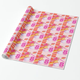 Papel de embrulho de listras para aniversário de 8