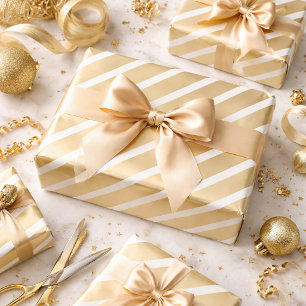 Papel de embrulho de luxo dourado e branco