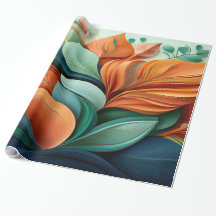 Papel de Embrulho de Luxo Floral Filigranado 3D