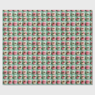 Papel de embrulho de Macaron de Natal