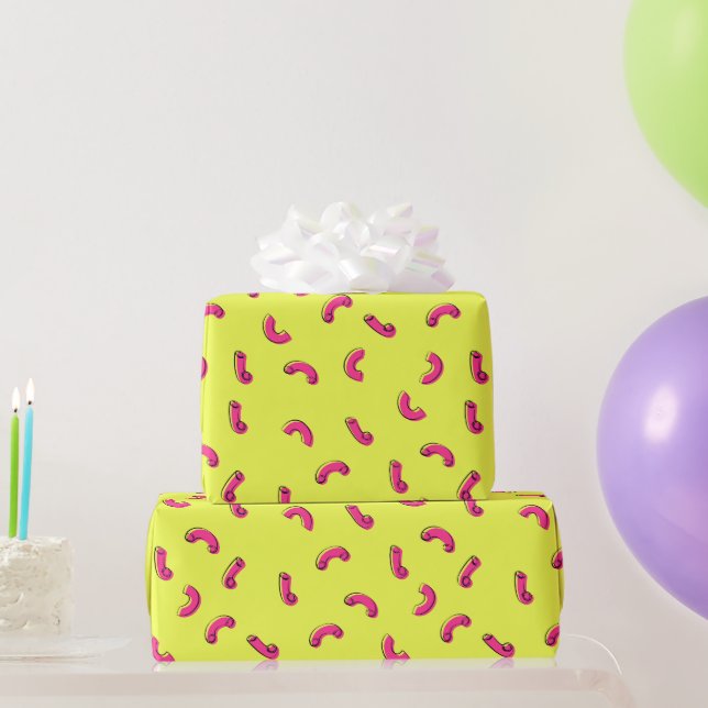 Papel de embrulho de Macarrão com Queijo (Presentes para festas)