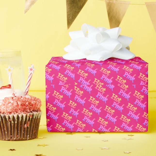 Papel de embrulho de mate rosa quente (Festa de aniversário)