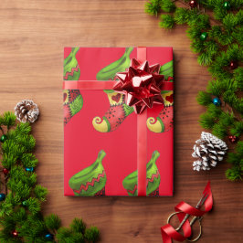 Papel de embrulho de meias de Natal