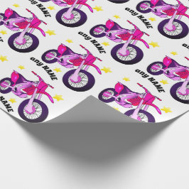 Papel de embrulho de moto rosa com mensagem person