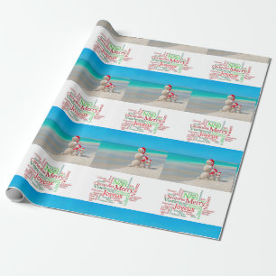 Papel de embrulho de Natal alegre Boneco de neve