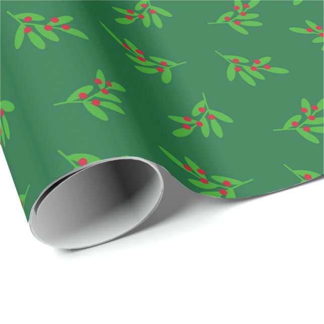 Papel de embrulho de Natal Alegre Holly & Berry (Ponta do rolo)