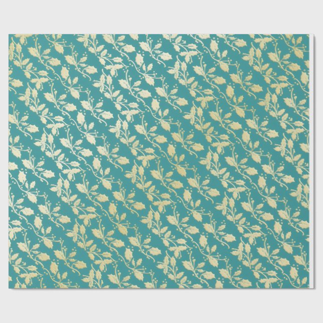 Papel de embrulho de Natal Aqua & Teal com Acentos (Aberto)
