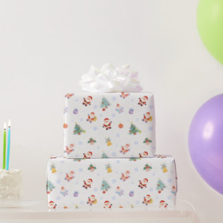 Papel de embrulho de Natal árvore de Natal fofo do
