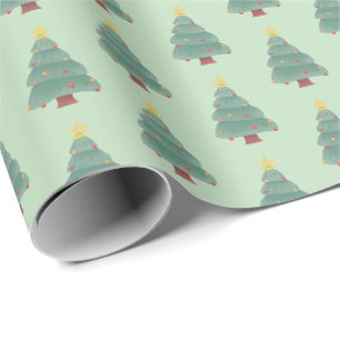 Papel de embrulho de Natal árvore de Natal verde