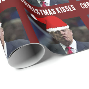 Papel de embrulho de natal beijo de DONALD TRUMP