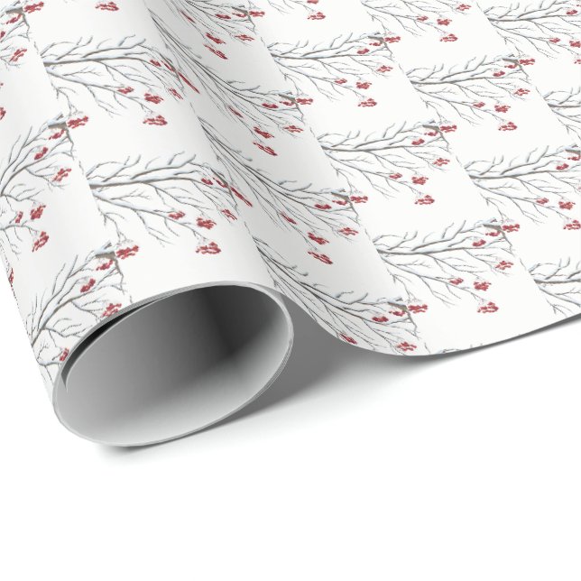 Papel de embrulho de Natal - Berry de inverno (Ponta do rolo)