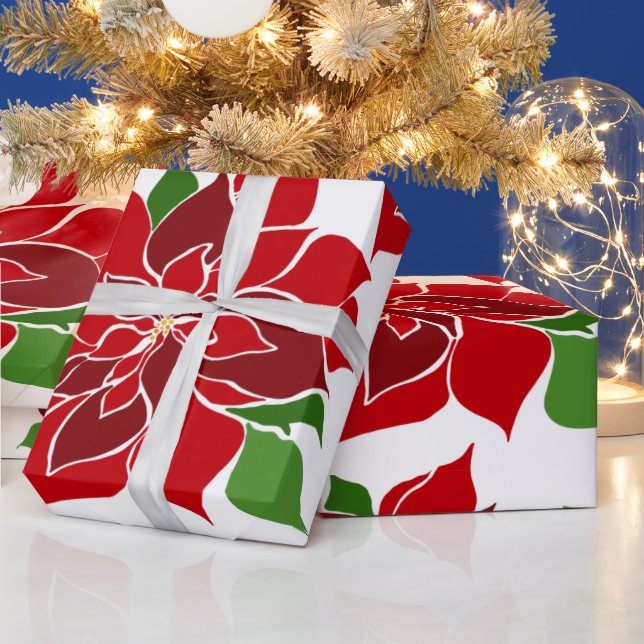 Papel de embrulho de Natal Big Poinsettia (Feriados)