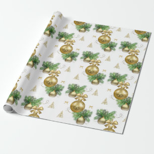Papel de embrulho de Natal Bolas Douradas