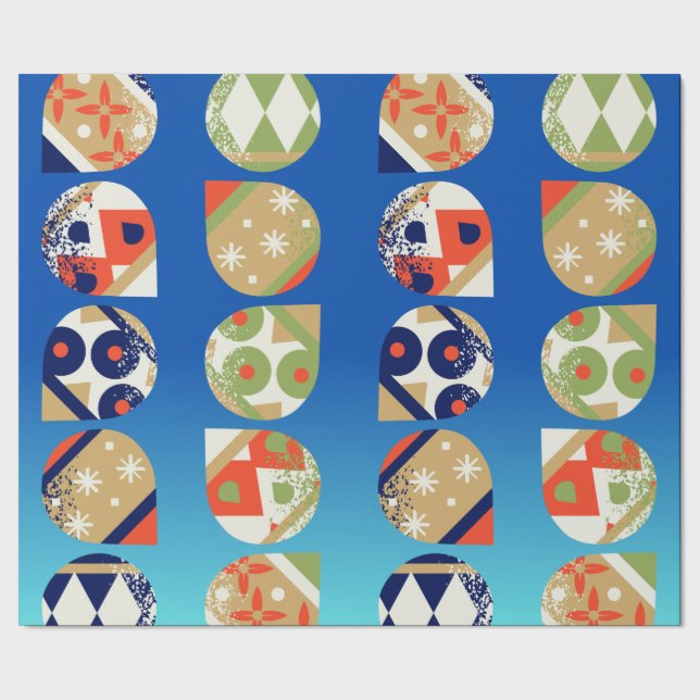 Papel de embrulho de Natal Bold Ornamentos Moderno (Barra)