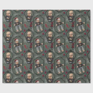 Papel de embrulho de Natal Boneca Assustadora
