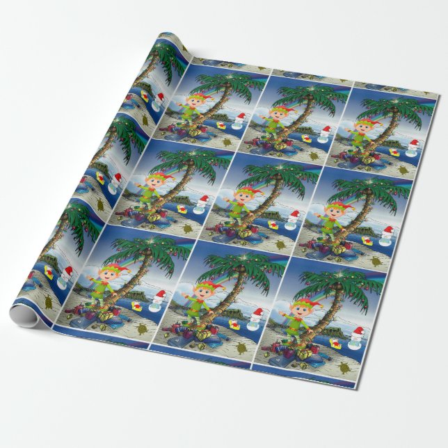 Papel de embrulho de Natal Boneco de Neve (Desenrolado)