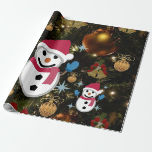 Papel de embrulho de Natal Boneco de Neve
