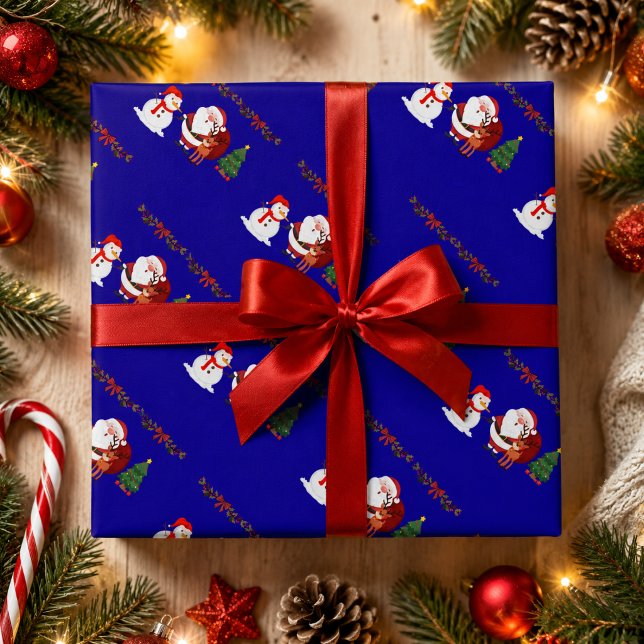 Papel de embrulho de Natal Boneco de Neve e Rena d (Criador carregado)