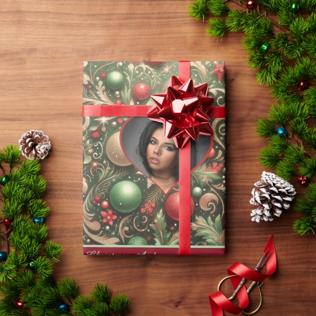 Papel de embrulho de Natal bonito com foto (Presente de Natal)